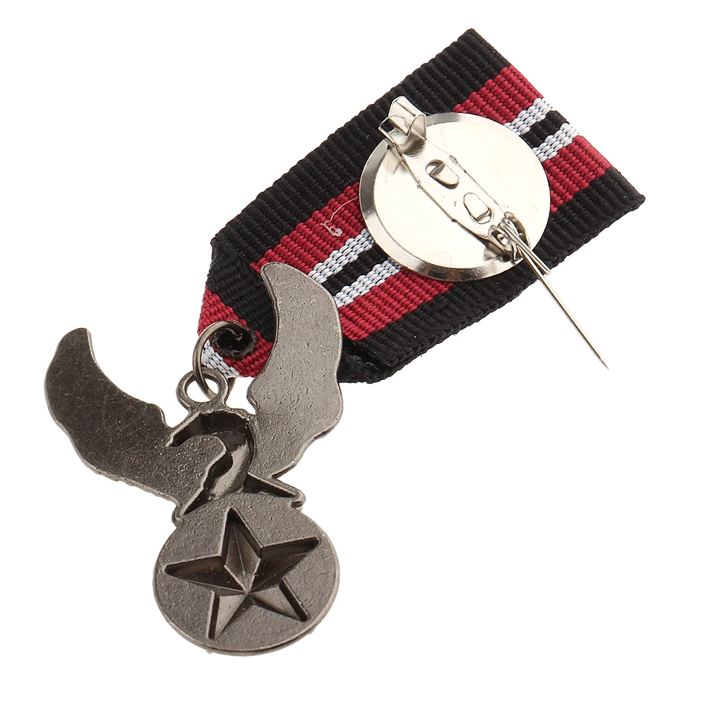 Alloy Brooches Vintage Men Uniform Medal Star Eagle Ribbon Brooch Streampunk Gothic Brooches Badge for Men 