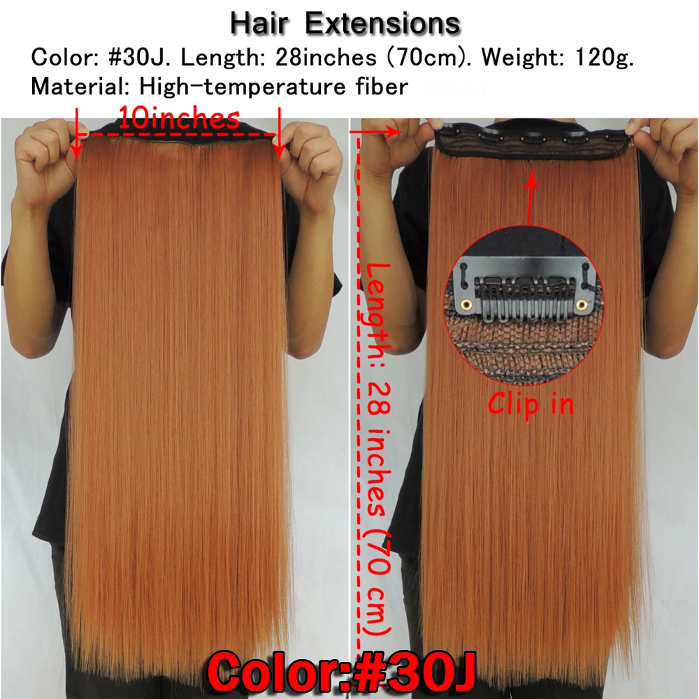 5 шт. Синтетические прямые клипсы для наращивания волос wjz12070/30J|clip in hair|clip hair