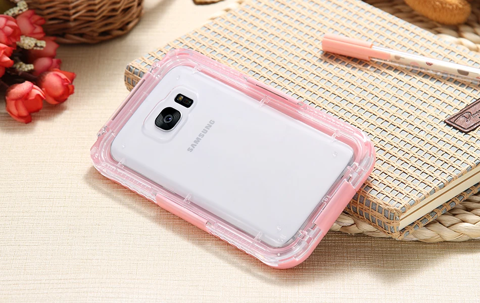 For Samsung Galaxy S7 S7 edge Waterproof Case Diving Underwater Watertight Cover Universal Hard PC+TPU Full Clear For S7 S7 Edge (19)