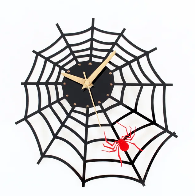 tuda free shipping fashion creative spider wall clock artistic