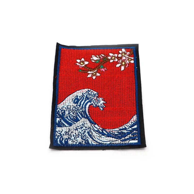 

2pcs/lot Top Patches Sew-on Waves and Flowers Embroidery Patch Motif Applique Women DIY Clothes Sticker SC3202