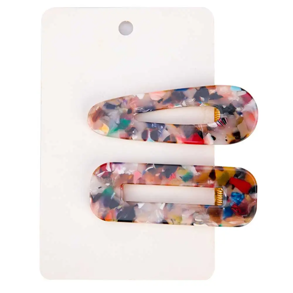 2pcs multicolor 2 шт. винтажные полые заколки для волос для женщин леопардовая мраморная текстурированная Геометрическая Заколка-Утконос заколка для волос аксессуары для волос - Цвет: 2pcs multicolor