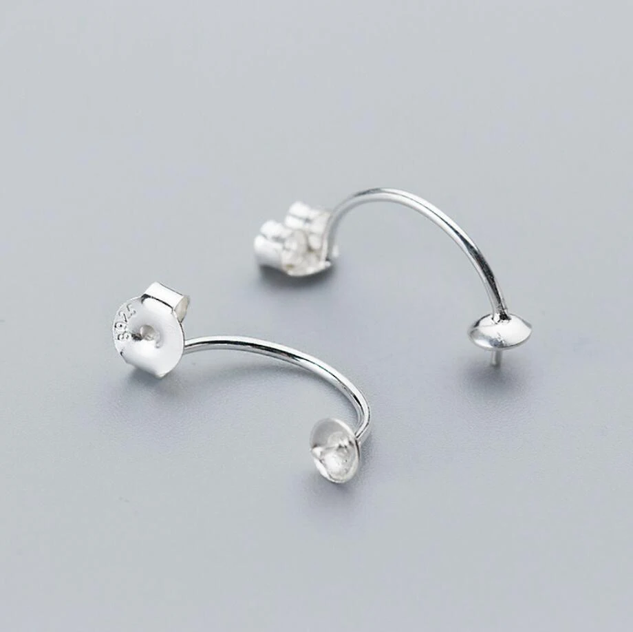 

1 Pair Sterling Silver Ear Jackets Earrings Clutches Backs Findings DIY A1032
