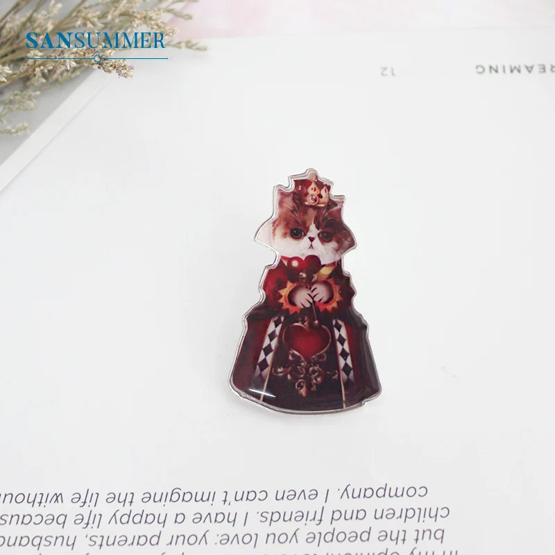 Женская металлическая брошь SANSUMMER креативная мультяшная в виде милого кота