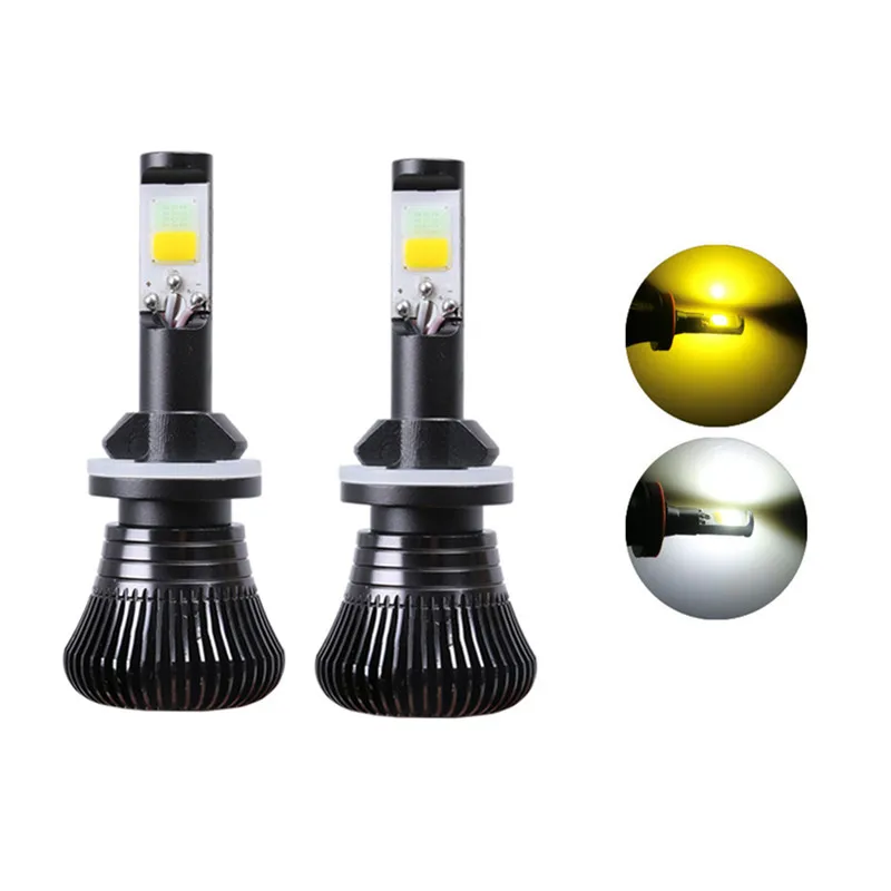 

1 pair H27 881 Dual Color Car Fog Lights Auto Driving light Bulbs 3000K 6000K automobiles white blue yellow 12v car styling