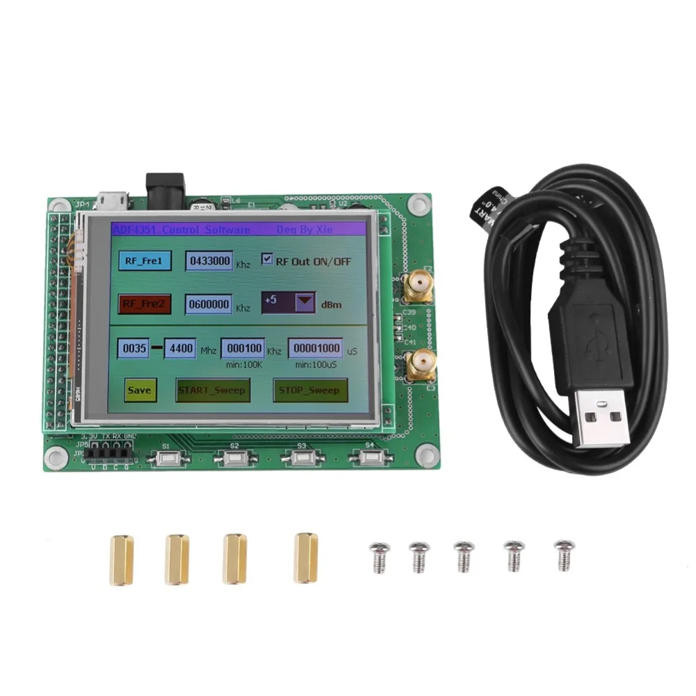 

RF Sweep Signal Source Generator Board 35M to 4.4G + STM32 TFT Touch LCD