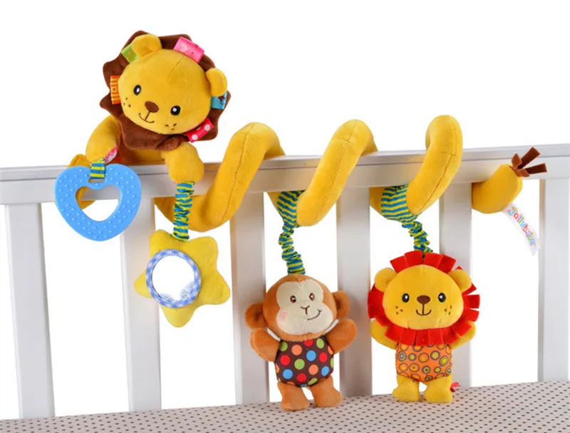 Детские игрушки для новорожденных 0-12 месяцев, передвижные игрушки-погремушки для детей, детская подвесная музыкальная коляска, детская кроватка, образовательный прорезыватель, игрушка - Цвет: Lion