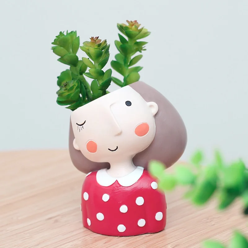 

Succulent Plant Pot Cute Girl Flower Planter Flowerpot Create Design Lovely Little Princess Home Garden Bonsai Pots 2019