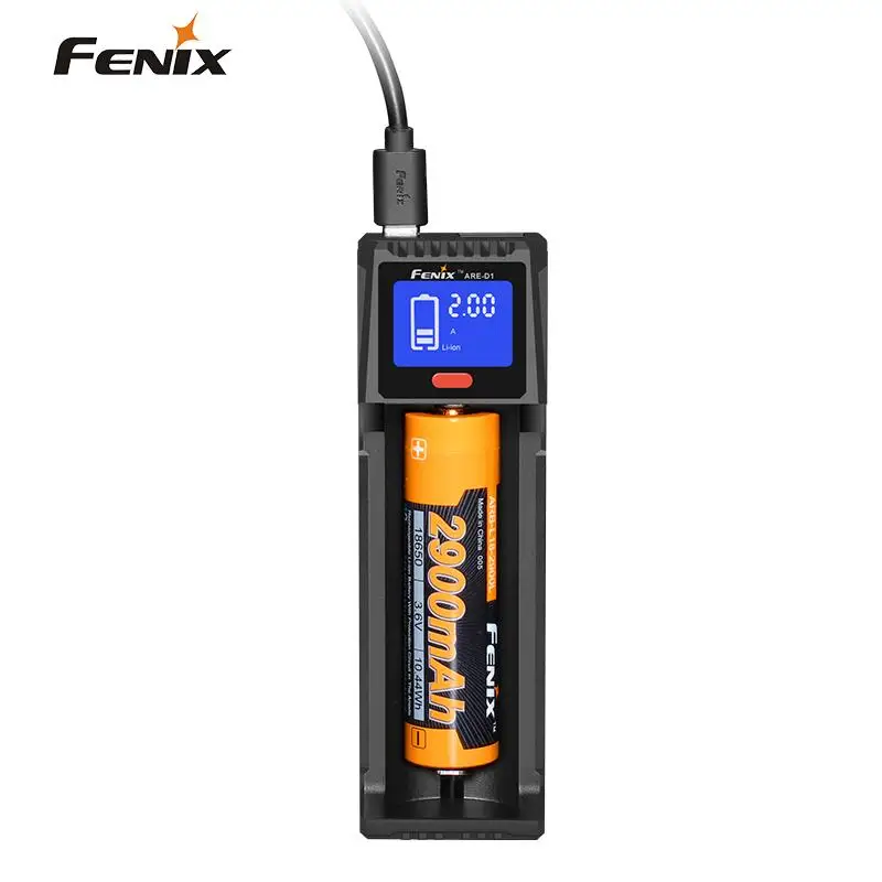 Зарядное устройство Fenix ARE-D1, совместимое с литий-ионными и никель-металл-гидридными/никель-кадмиевыми аккумуляторами, микро-usb зарядка и usb-разрядка