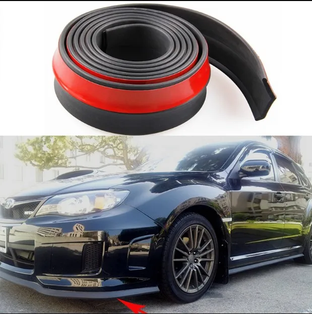 

Carbon fiber 2.5m 65mm Width Front Bumper Lip Splitter Car Sticker Body Kits Spoiler Bumpers Valance Chin Car Rubber Strip