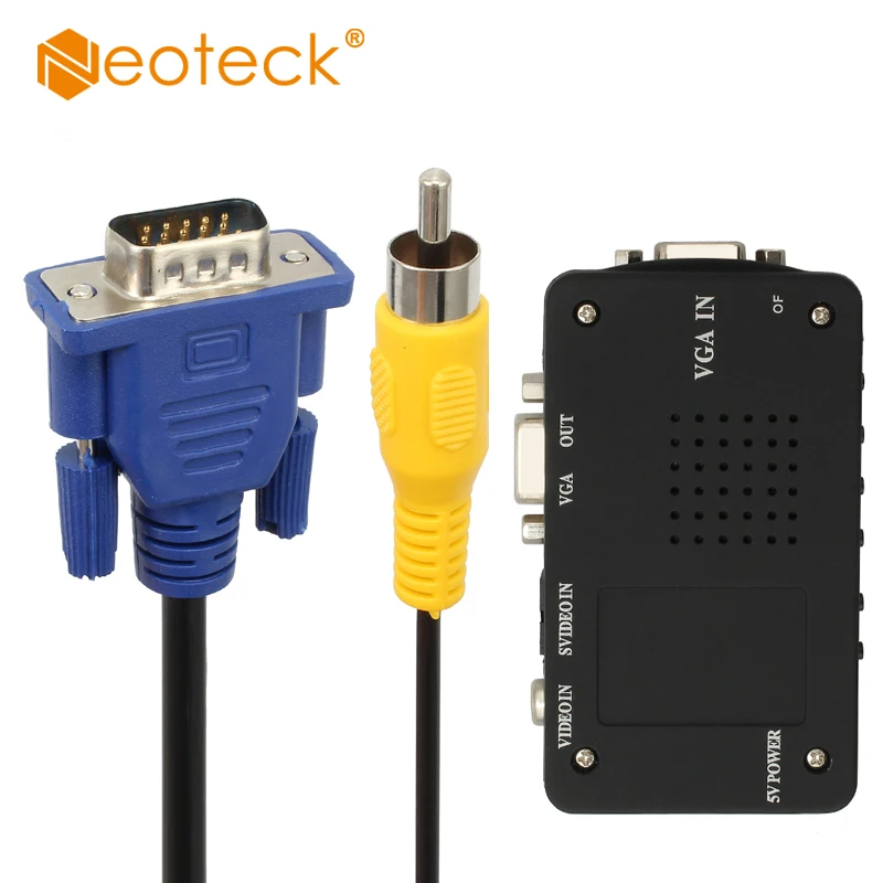

Composite RCA S-video VGA to VGA Output Converter AV Monitor Adapter With USB Cables RCA/AV to VGA Adapter Audio Cable