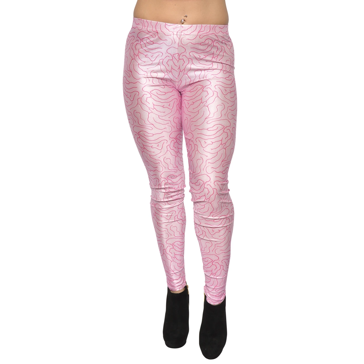Women's Brains Leggings Large Pink (1)