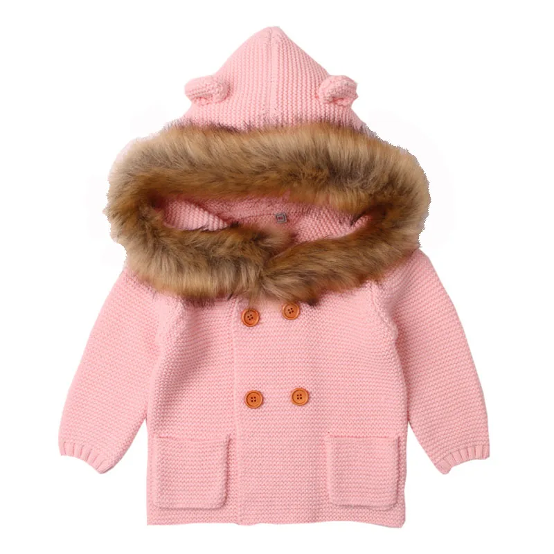 baby fur hood cardigan