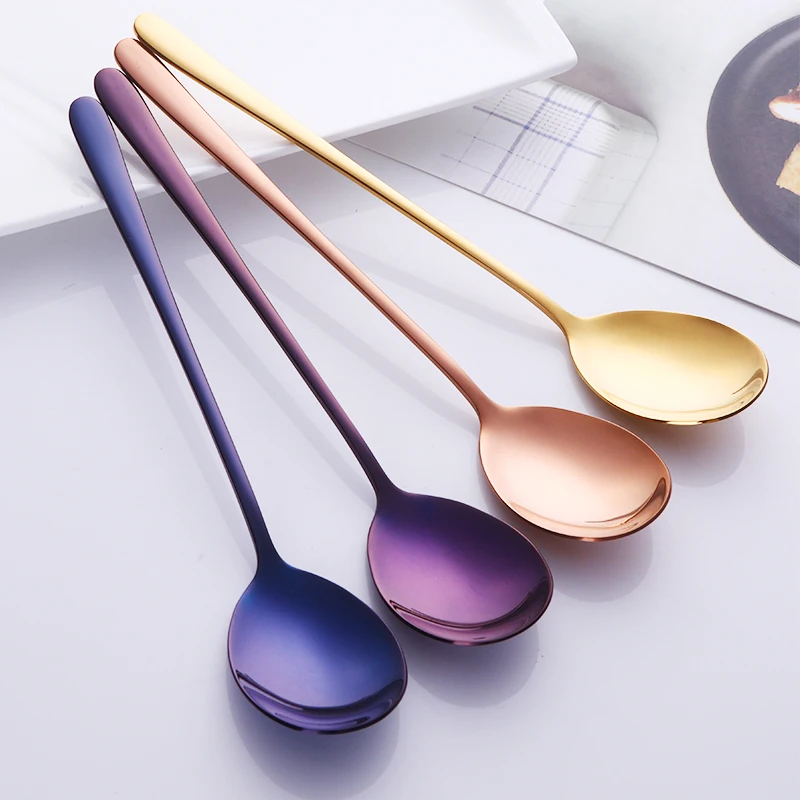1pc New Style Titanium Stainless Steel Spoon High Quality Feeding Spoon