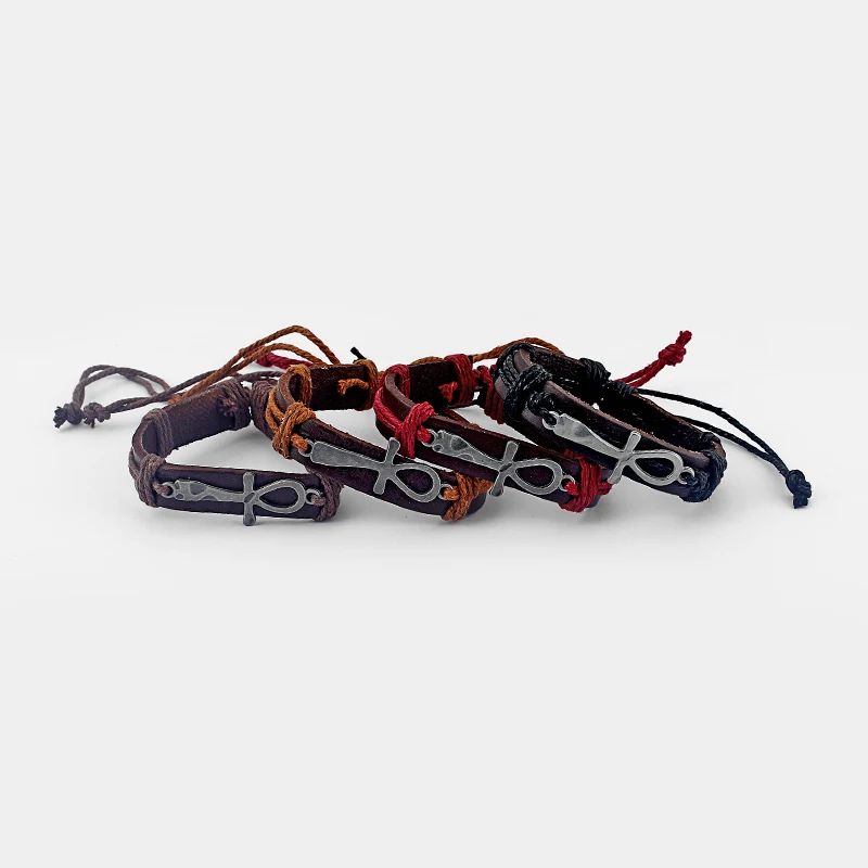 4 шт. мужской кожаный браслет|mens leather bracelets|leather braceletbracelet bracelet |