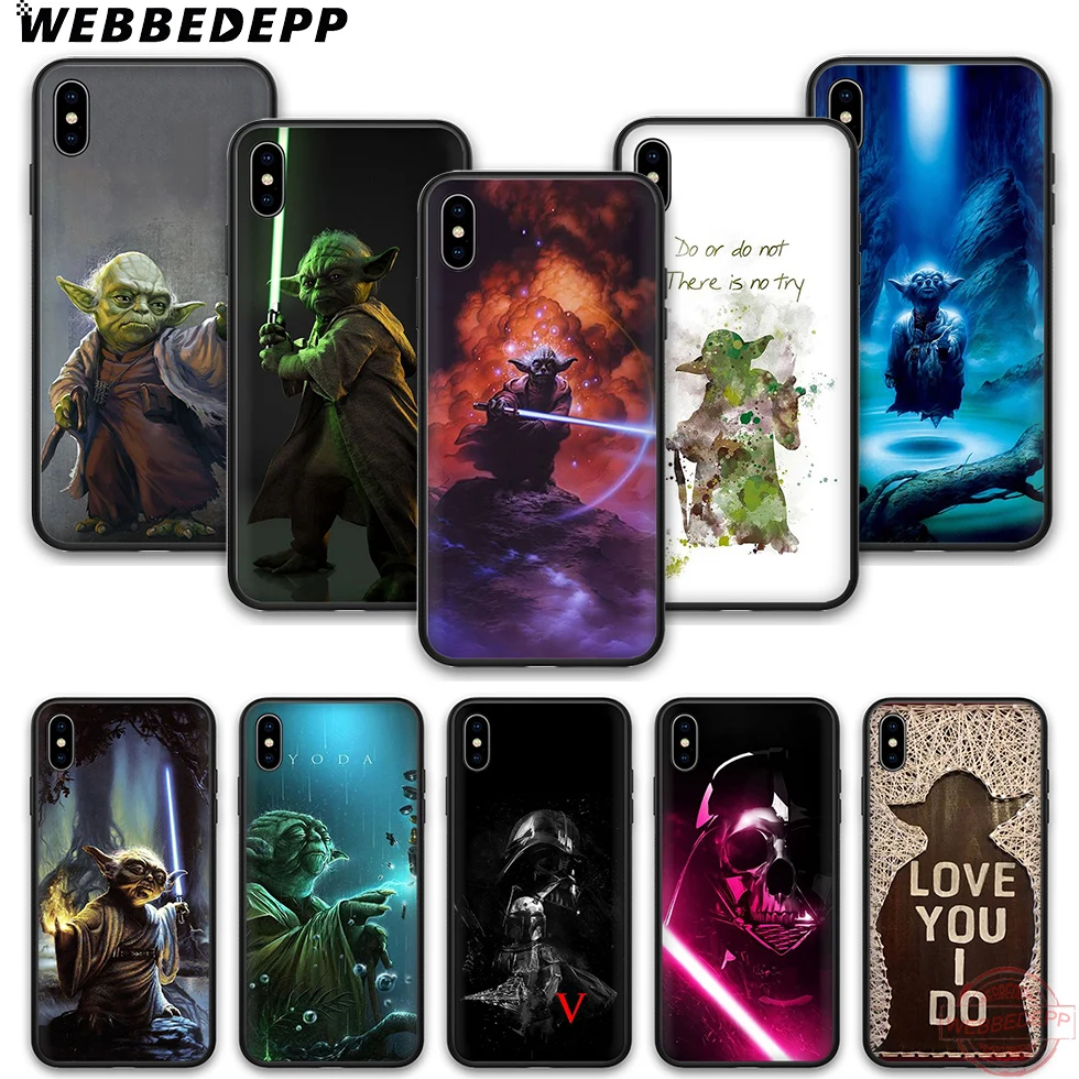 

WEBBEDEPP Star wars yoda art soft silicone phone case for iPhone 5 6 7 8 Plus X XS XR XS Max.11 11peo 11proMax