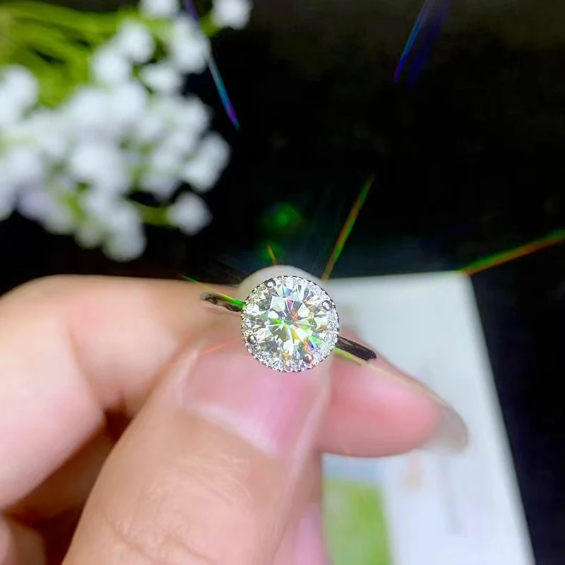 BOEYCJR 925 серебро 1ct/2ct/3ct F цвет Moissanite VVS обручальное свадебное кольцо с бриллиантом с национальным сертификатом для женщин