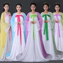 Женский карнавальный костюм феи Hanfu, одежда, китайское традиционное древнее платье, танцевальная одежда для сцены, Классические платья для взрослых DNV10945