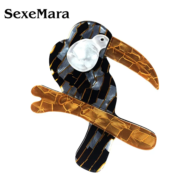 SexeMara/Новый дизайн акрил брошь дятел булавки для девочек женские уксусной кислоты