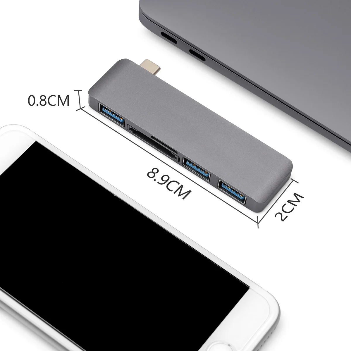 Usb type C концентратор 5 в 1 USB-C адаптер с SD/Micro SD картридеры USB 3,0 порт USB 2,0 порт для нового Macbook Pro Air A1932