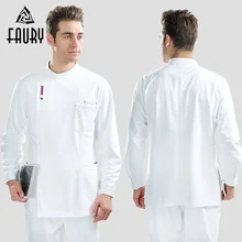 Короткий рукав для мужчин и женщин однобортный белый стоматологическая клиника рабочие Топы Больница Медицинский Доктор Медсестры Стоматологическая Униформа комбинезоны