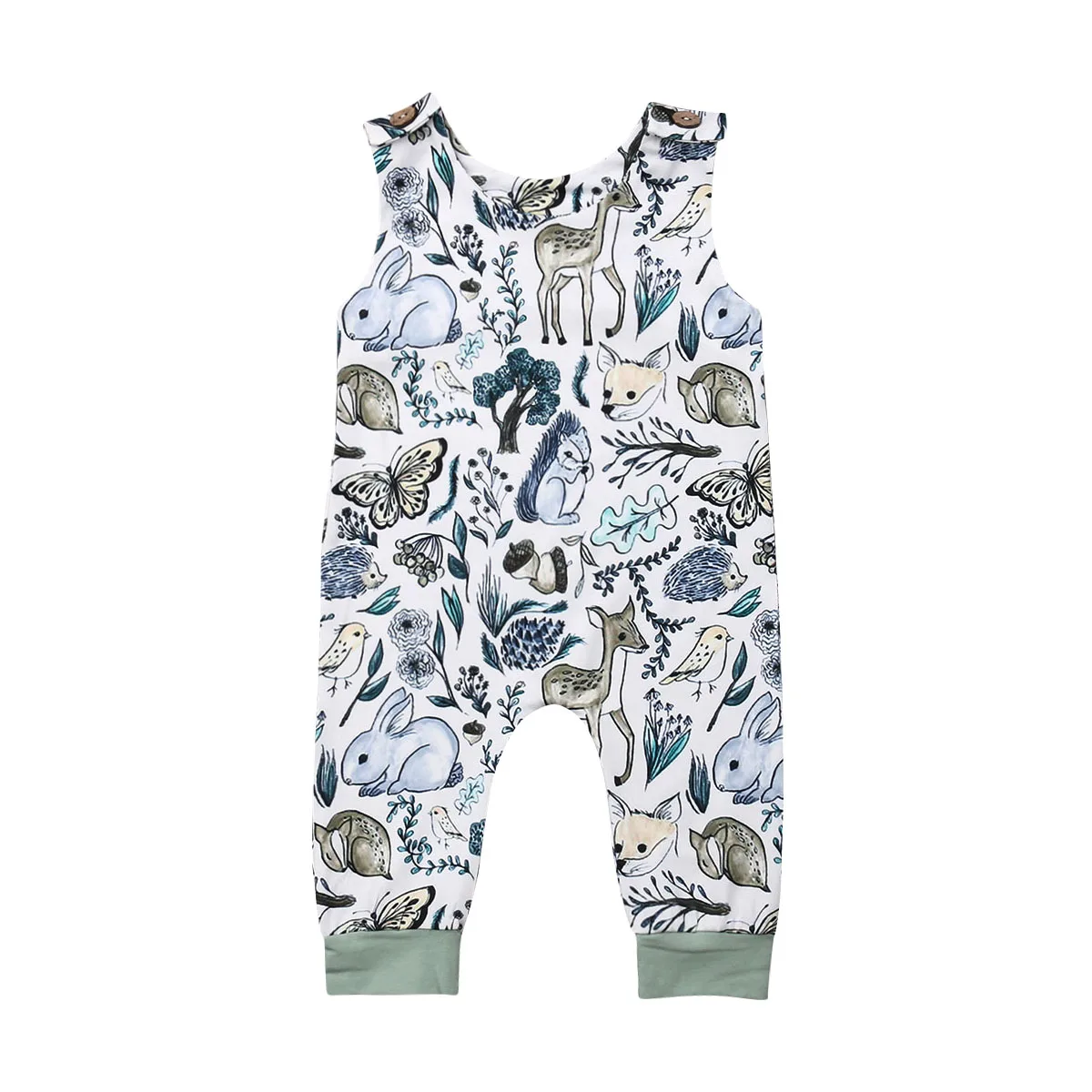 

Newborn Baby Girl Boy Sleeveless Romper Summer Infant Kids Cartoon Jumpsuit One-Piece Overall Outfit