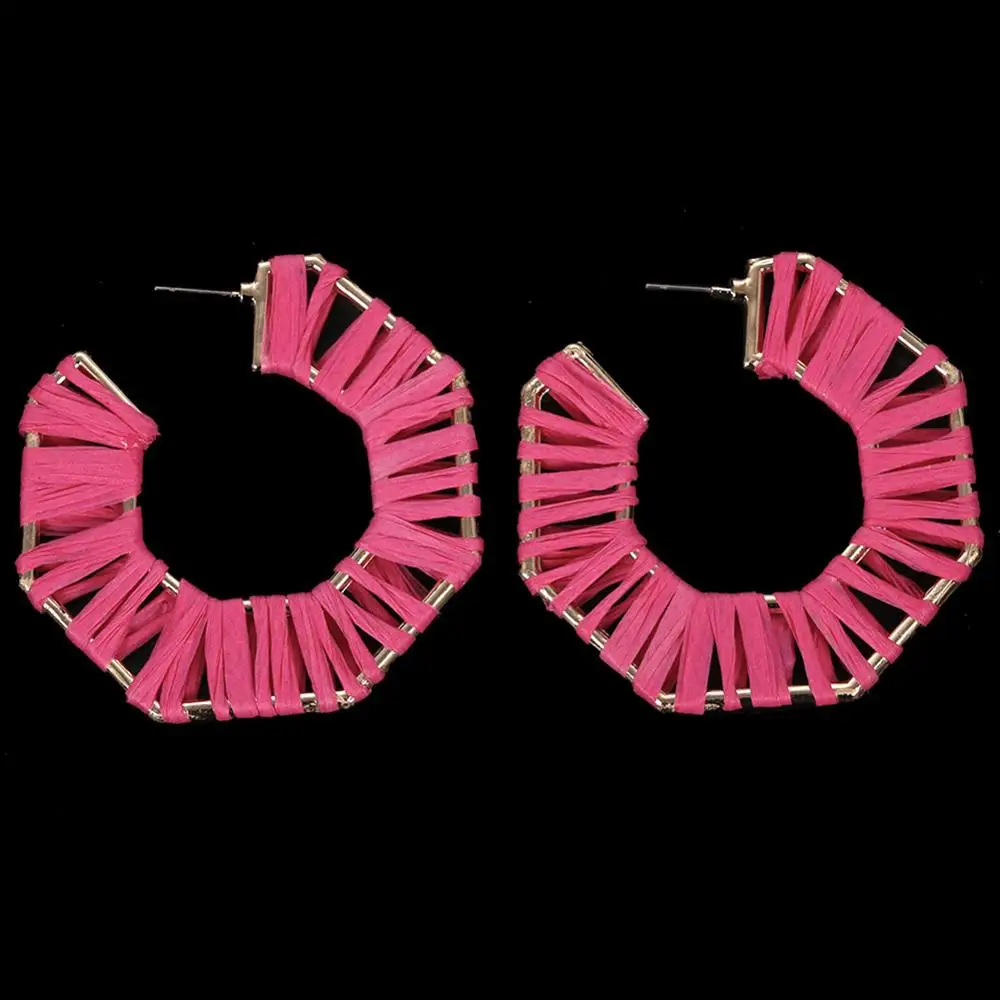 Vedawas, Разноцветные серьги GIANELLA RAFFIA для женщин,, Boho Hoop, массивные серьги, висячие, вечерние, подарки, xg2828 - Окраска металла: 7
