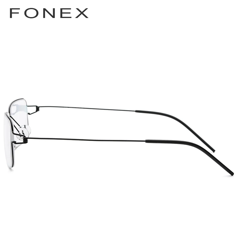 FONEX очки из титанового сплава, Мужские квадратные очки для близорукости, оправа для очков, оптические оправы по рецепту, корейские Безвинтовые очки 98606
