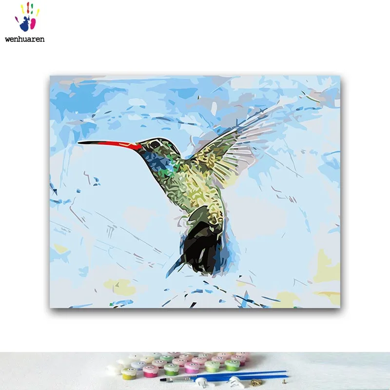 

DIY Coloring paint by numbers Bird flying in the sky paintings by numbers with kits 40x50 framed