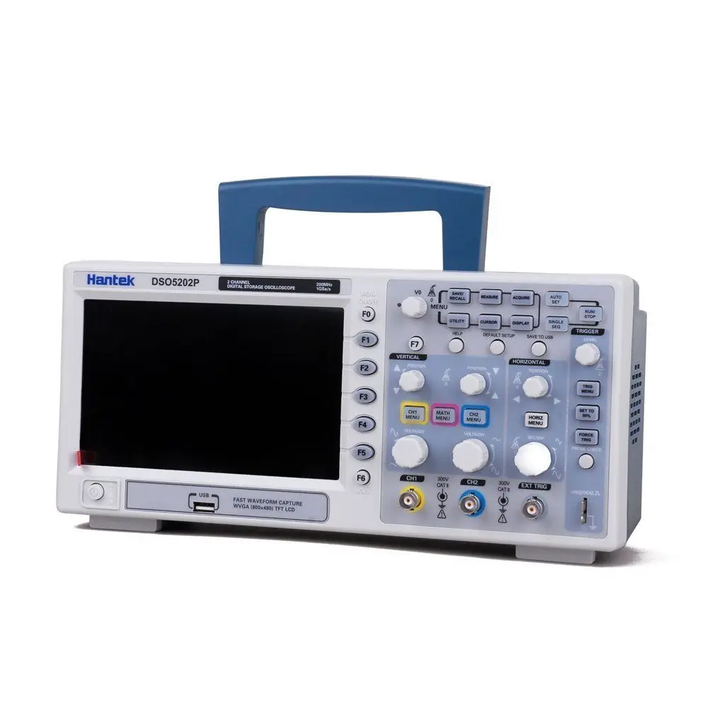  Digital Oscilloscope 200MHz Hantek DSO5202P 2Channels 1GSa/s PC USB Portable Oscilloscope Multimete