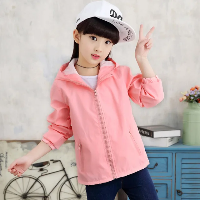 Girls Jackets Candy Color Jacket Girl Solid Children Outerwear Teenage