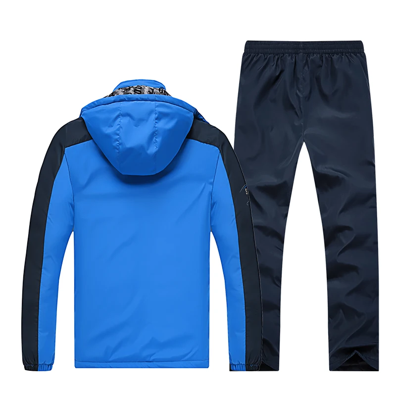 YIHUAHOO спортивный костюм Для мужчин зимний толстый бархат Меховая куртка Комплект одежды со штанами 2 из двух частей пот Штаны спортивная