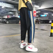 Fashion Casual Men's Pants Pants Spring And Autumn NewM-2XL Contrast Color Loose Pants Pants Black Gray PersonalityYouth Popular