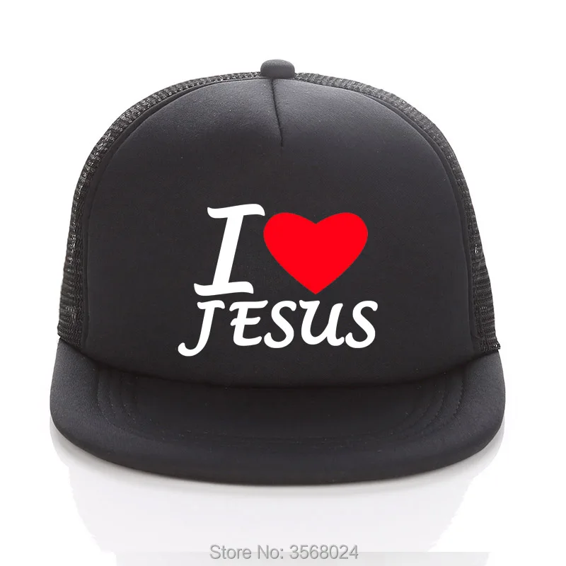 I LOVE JESUS шляпы летние мужские/женские сетчатые солнцезащитные кепки для взрослых