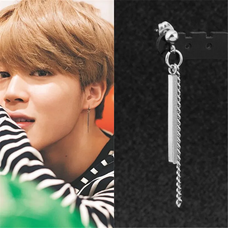 

KPOP DNA Korean Star V 2019 Fashion Jewelry Bangtan Boys Album Stud Earrings For Women Brincos Silver Earrings Accessories 1pc