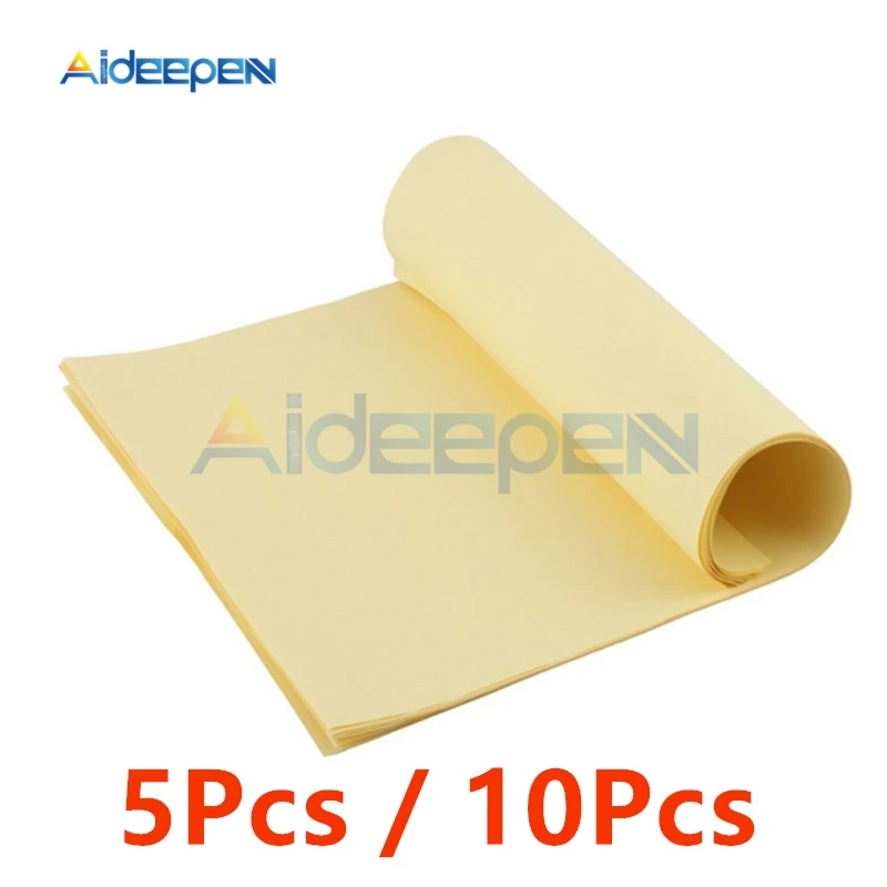 

5/10Pcs A4 Sheets Heat Transfer Paper For DIY PCB Electronic Prototype Mark DIY Yellow Paper For Laser Printer