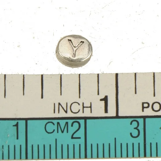 Бусины с алфавитом, подвески, браслет, ожерелье, ручная работа, овальная буква, 26, полная, а Б, плоская, серебряная, металлическая, Ювелирная фурнитура, 6*5*3 мм, 100 шт - Цвет: Y