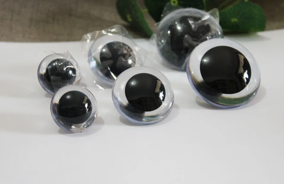 100pcs/lot F13B 13mm-28mm round clear toy safety eyes + hard washer for  plush doll findings-size option - AliExpress