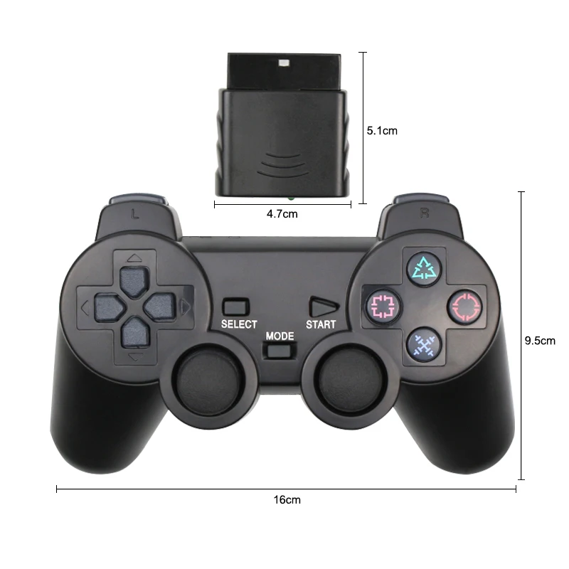 Для sony PS2 Bluetooth беспроводной контроллер прозрачный геймпад для sony Playstation 2 Джойстик 2,4G контроллер вибрации