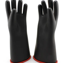 10KV Высокое напряжение электрические натуральный латекс класс 1 изоляционные рабочие перчатки