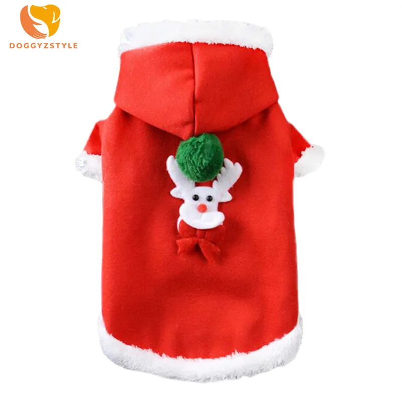 

DOGGYZSTYLE Christmas Pets Dog Clothes Warm Red Vest Jacket Puppy Coat Clothing For Small Dogs Apparel XS-XL