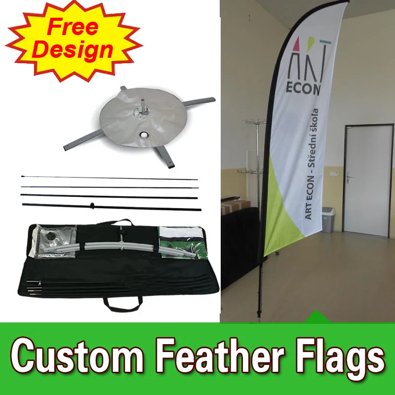 

Free Design Free Shipping Double Sided Cross Base Feather Flag Banner Competitive Advertising Flag Banners Blade Flag