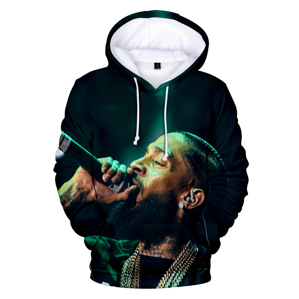 

Famous American HipHop Solo Rap Artist nipsey hussle 3D Hoodie Long Sweatshirt Brand Outwear Cool Oversized Coats Moto&Biker Top