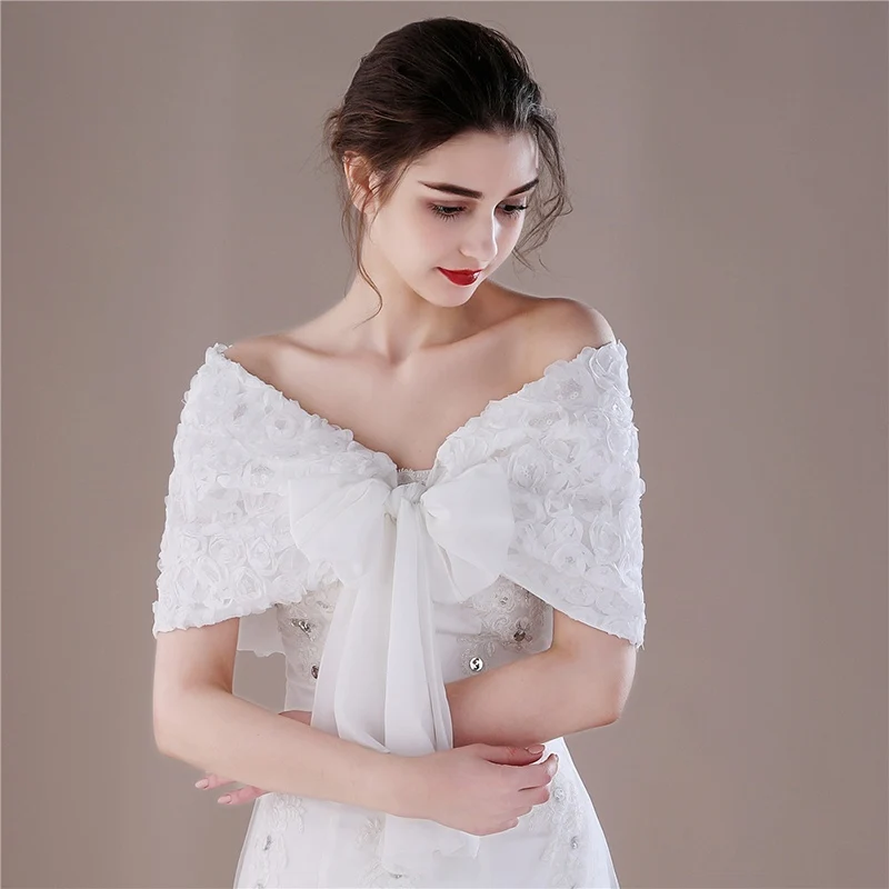 Blanco puro Bolero de Chal nupcial Boda de verano estolas vestido cubrir accesorios moda mujer playa chal para fiestas hecho mano|Chaquetas de boda/Envolvente| - AliExpress
