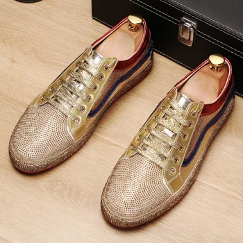 

Luxury Brand Trainers Shoes Men Sneakers Fashion Men Sport Casual Shoes Breathable Rhinestone Men Loafers Chaussures Pour Hommes