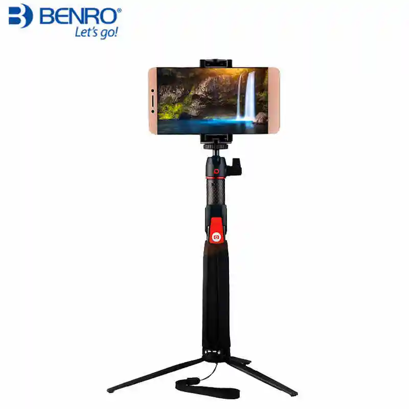 BENRO SC1 беспроводной Bluetooth углеродного волокна гибкий монопод для селфи Настольный Штатив для iphone х экшн-Камера Gopro Sumsang pk smooth4