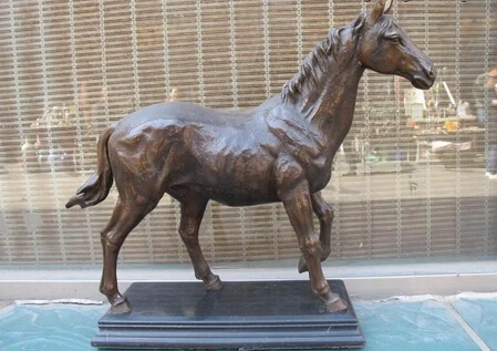 

JP S1151 Western 100% Bronze Marble statue art Ranch Vivid horse Sculpture
