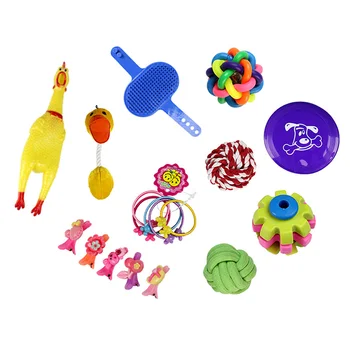 

Pet Dogs Squeaky and Chew Toys Set (18 PCS) for Solving Boredom and Cleaning Teeth