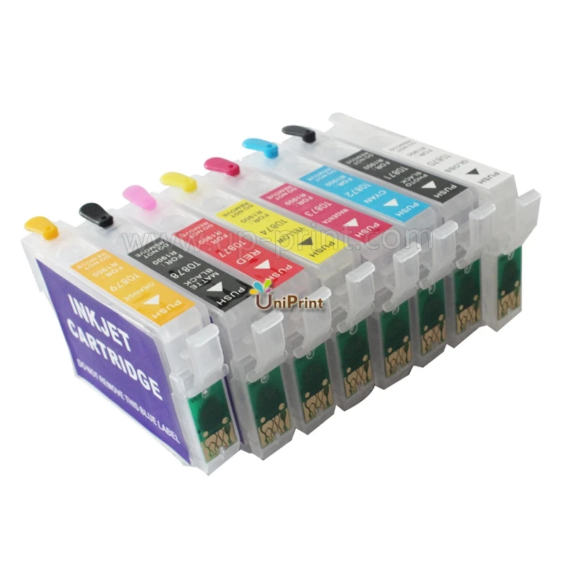 10 комплектов R1900 пустые многоразовые картриджи для EPSON с чипом ARC T0870 - T0874 T0877 T0879