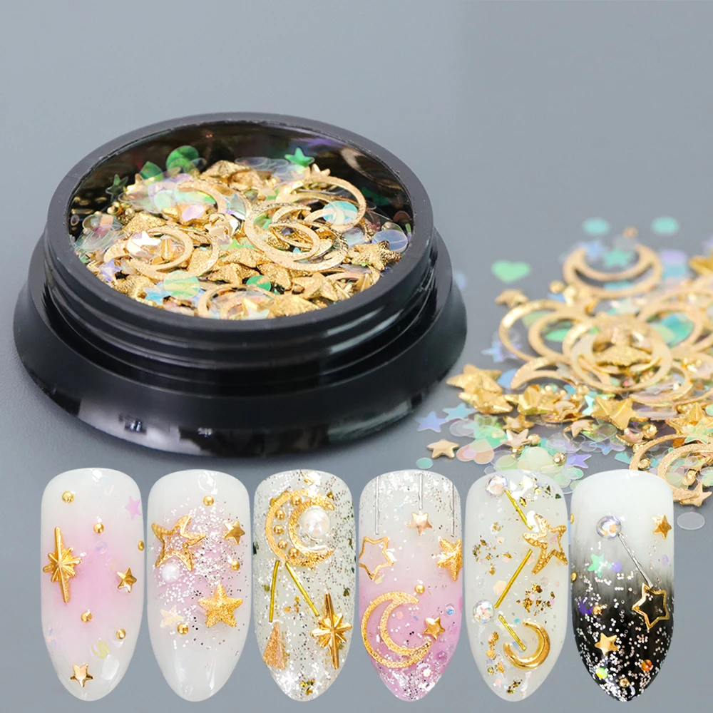 gold silver nail glitter sequins